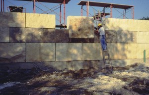 Colocación de las piedras calizas.