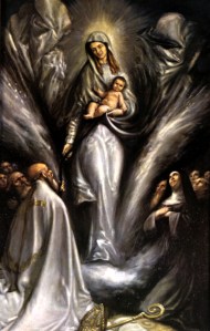 Nuestra Señora de la Consolación. Óleo de Juan Barba. Iglesia de Santa Rita de Madrid.