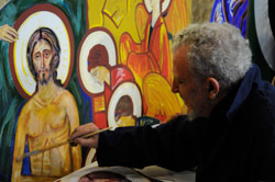 Kiko Argüello se inspira en el arte bizantino en sus obras.