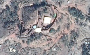 Vista aérea de lo templos al sur del arroyo Yordanos