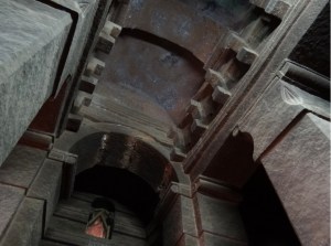 Bóveda de medio cañón de la nace central.