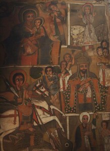 Pintura religiosa en el interior del templo Bet Mikael.