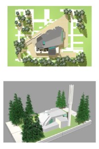 Planta y vista exterior renderizada.