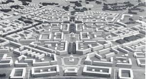 Maqueta de la futura ciudad de Nowa Huta.