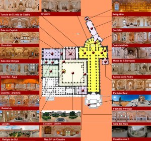 Plano de la abadía de de Santa María d’Alcobaça.