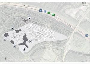Plano de situación de la iglesia de la autopista